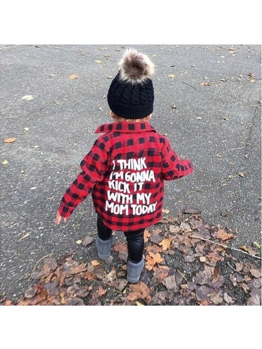 Buffalo Check Toddler Kick it with Mom Today Logo